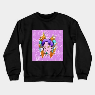 Dope asian dope boy cartoon illustration Crewneck Sweatshirt